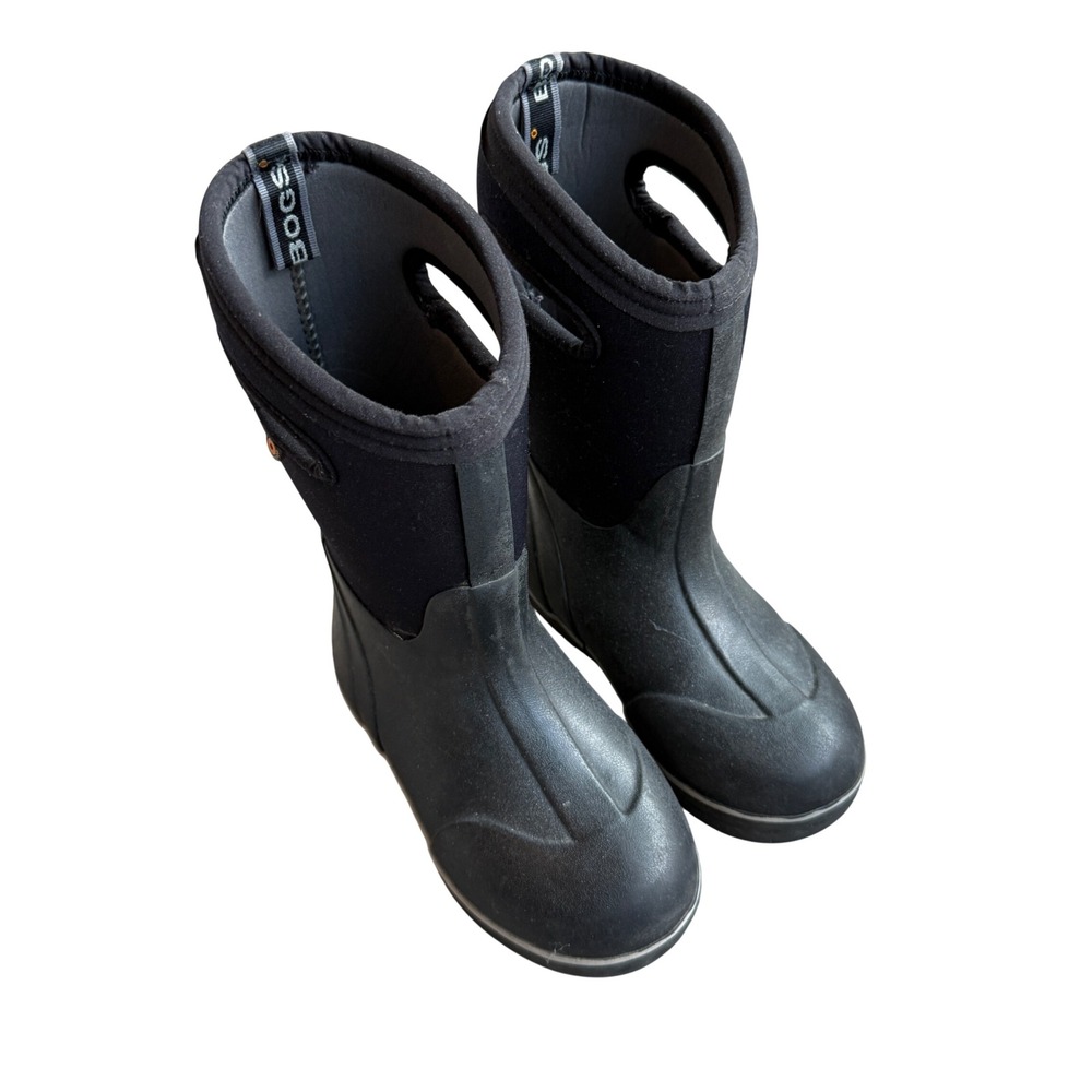 Bogs Classic High Kids Waterproof Insulated Rain Snow Boots Black Handles